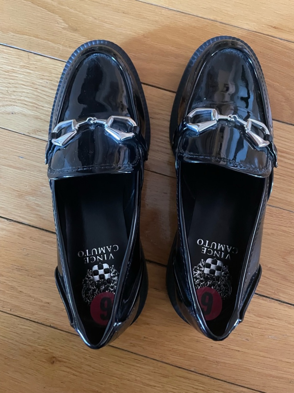 Vince Camuto Black Patent Leather Loafers - Picture 2 of 4